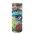 Graffiti Bird 20oz Tall Skinny Tumbler with Lid and Straw One Size 20oz Tall Skinny Tumbler with Lid and Straw Birds Printed Offshore