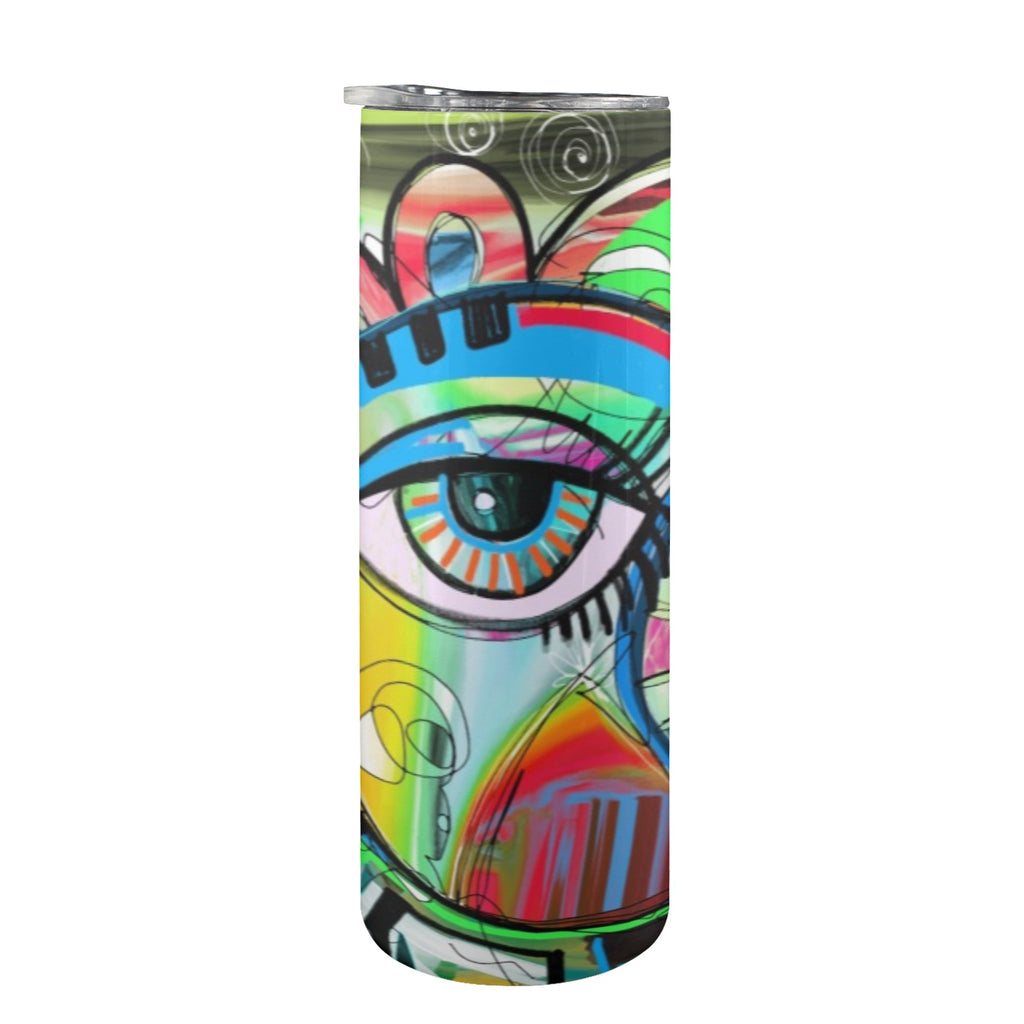 Graffiti Bird - 20oz Tall Skinny Tumbler with Lid and Straw