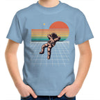 Retro Astronaut - Kids Youth T-Shirt Carolina Blue Kids Youth T-shirt Printed In Australia Space