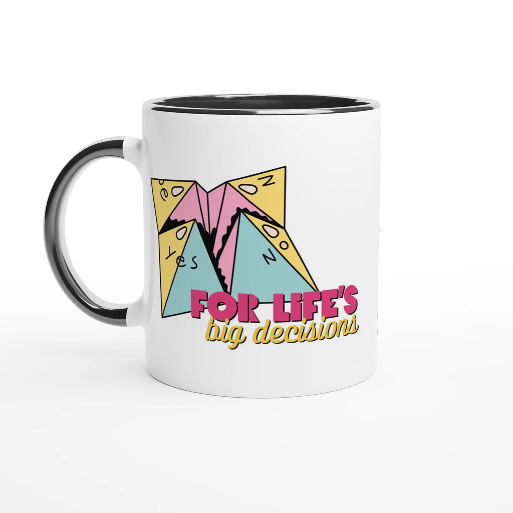 Personalised - For Life's Big Decisions - White 11oz Ceramic Mug with Colour Inside Ceramic Black Personalised 11oz Mug customise Games Globally Fulfilled personalise