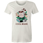 Cool Beans, Coffee - Womens T-shirt Natural Womens T-shirt Coffee Printed In Australia