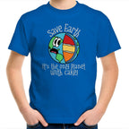 Save Earth, It's The Only Planet With Cake - Kids Youth T-Shirt Bright Royal Kids Youth T-shirt Environment Food Funny Printed In Australia