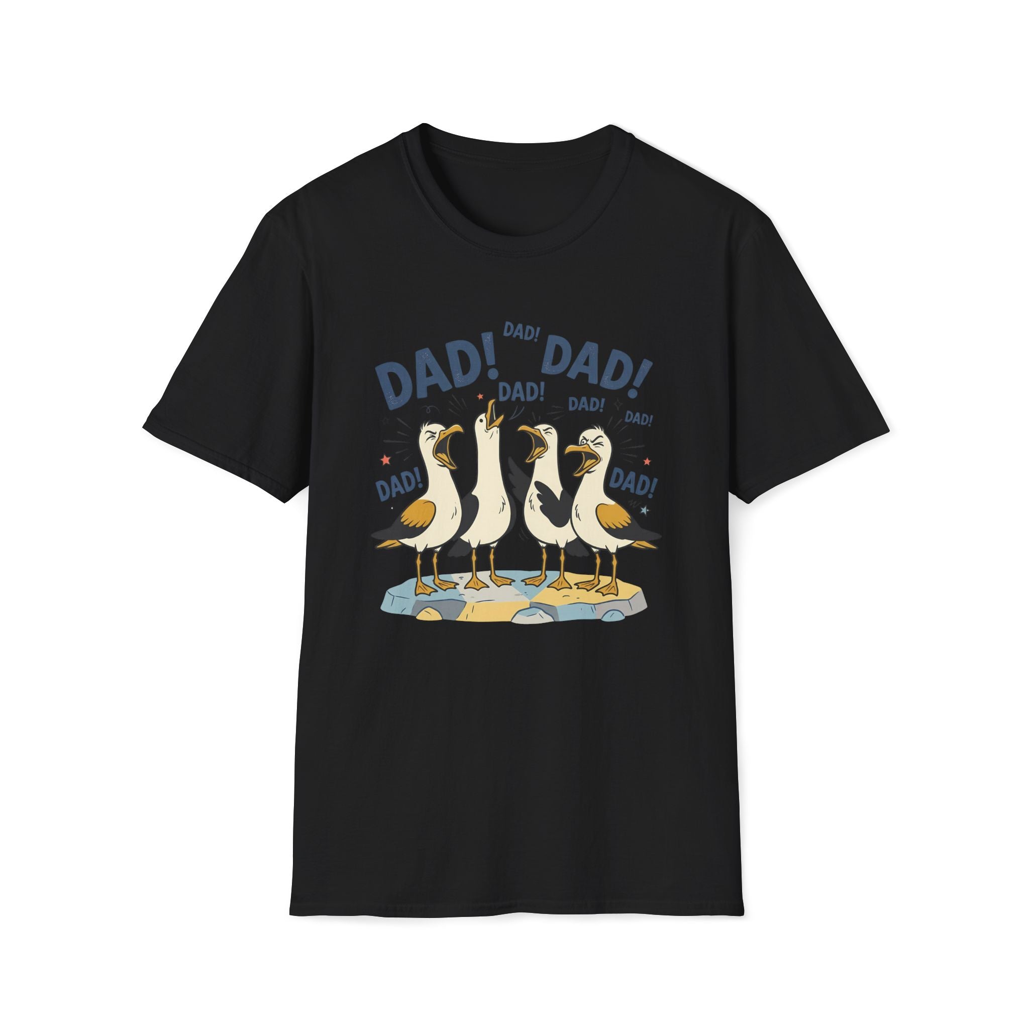 Dad Seagull Unisex T-Shirt Black Unisex Adult T-shirt animal Dad Globally Fulfilled