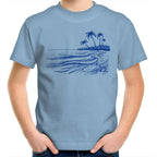 Surf Beach - Kids Youth T-Shirt Carolina Blue Kids Youth T-shirt Printed In Australia Summer Surf