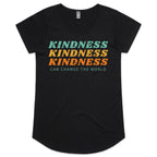 Kindness Can Change The World - Womens Scoop Neck T-Shirt Black Womens Scoop Neck T-shirt Kindness Printed In Australia