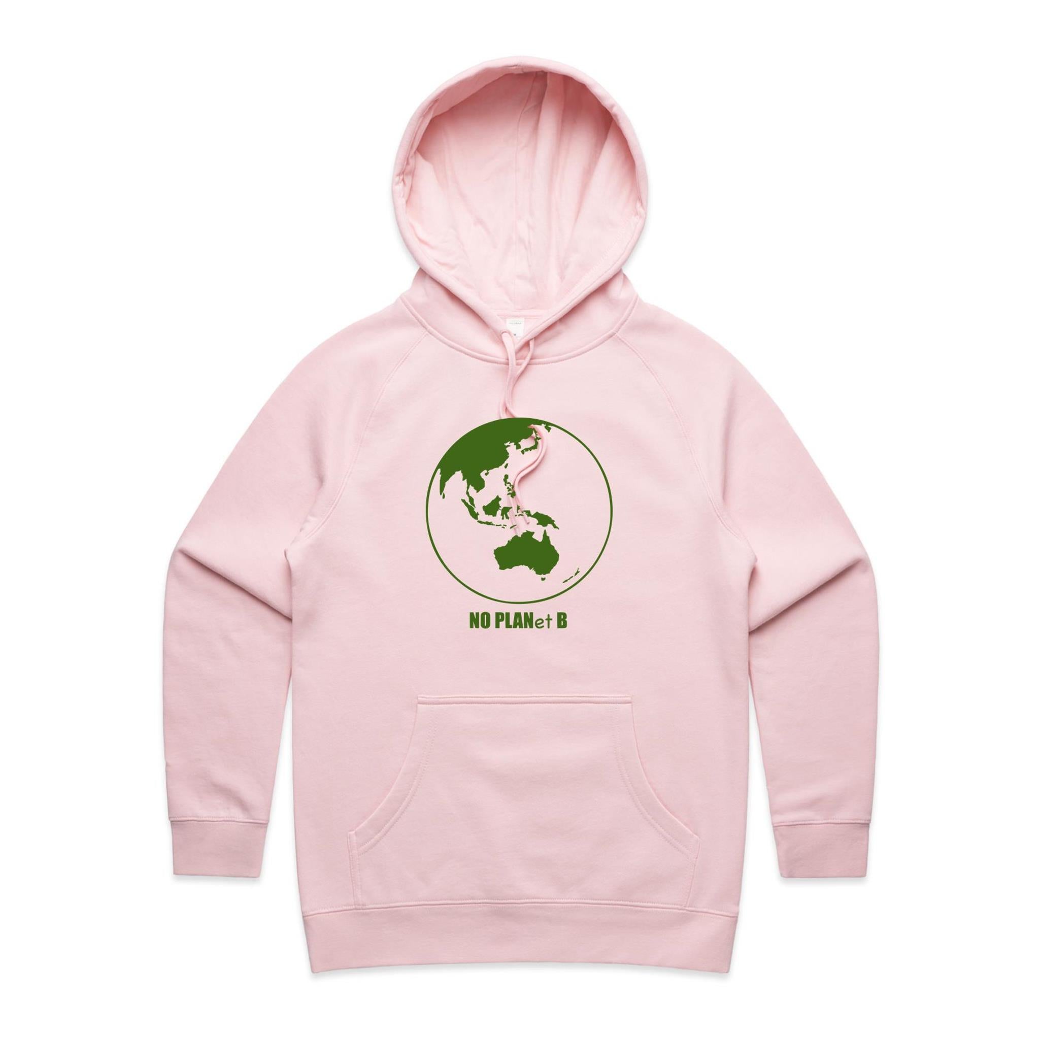 No Planet B - Womens Hoodie Pink Womens Hoodie Environment Printed In Australia