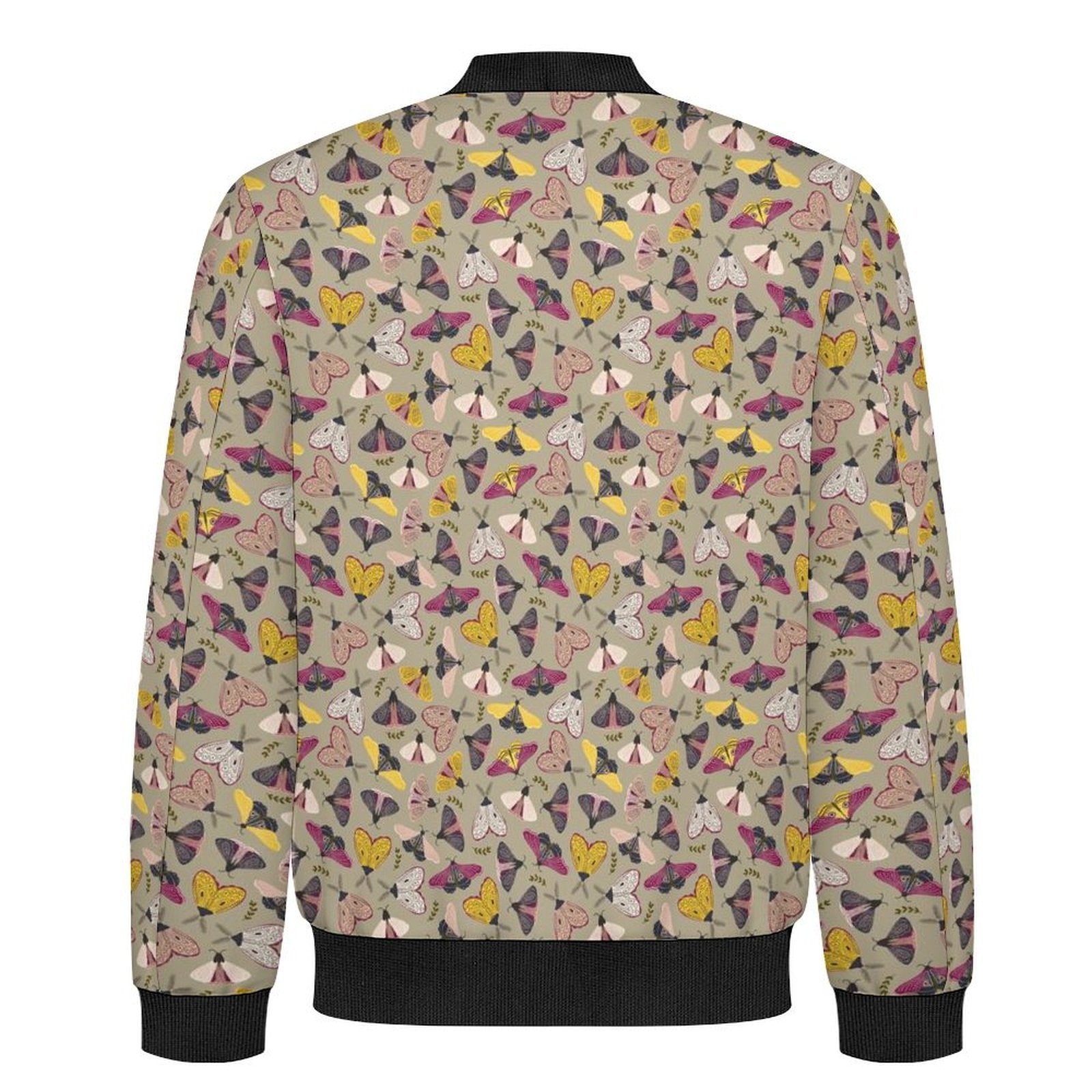 Pretty Moths Men's Casual Zip‑Up Bomber Jacket