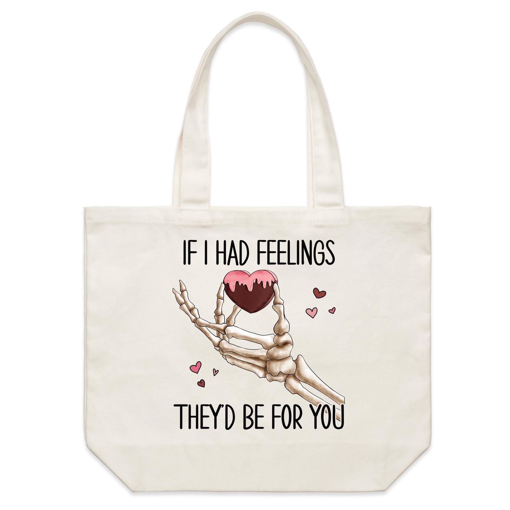 If I Had Feelings, They'd Be For You - Shoulder Canvas Tote Bag Default Title Large Tote Bag Love Printed In Australia