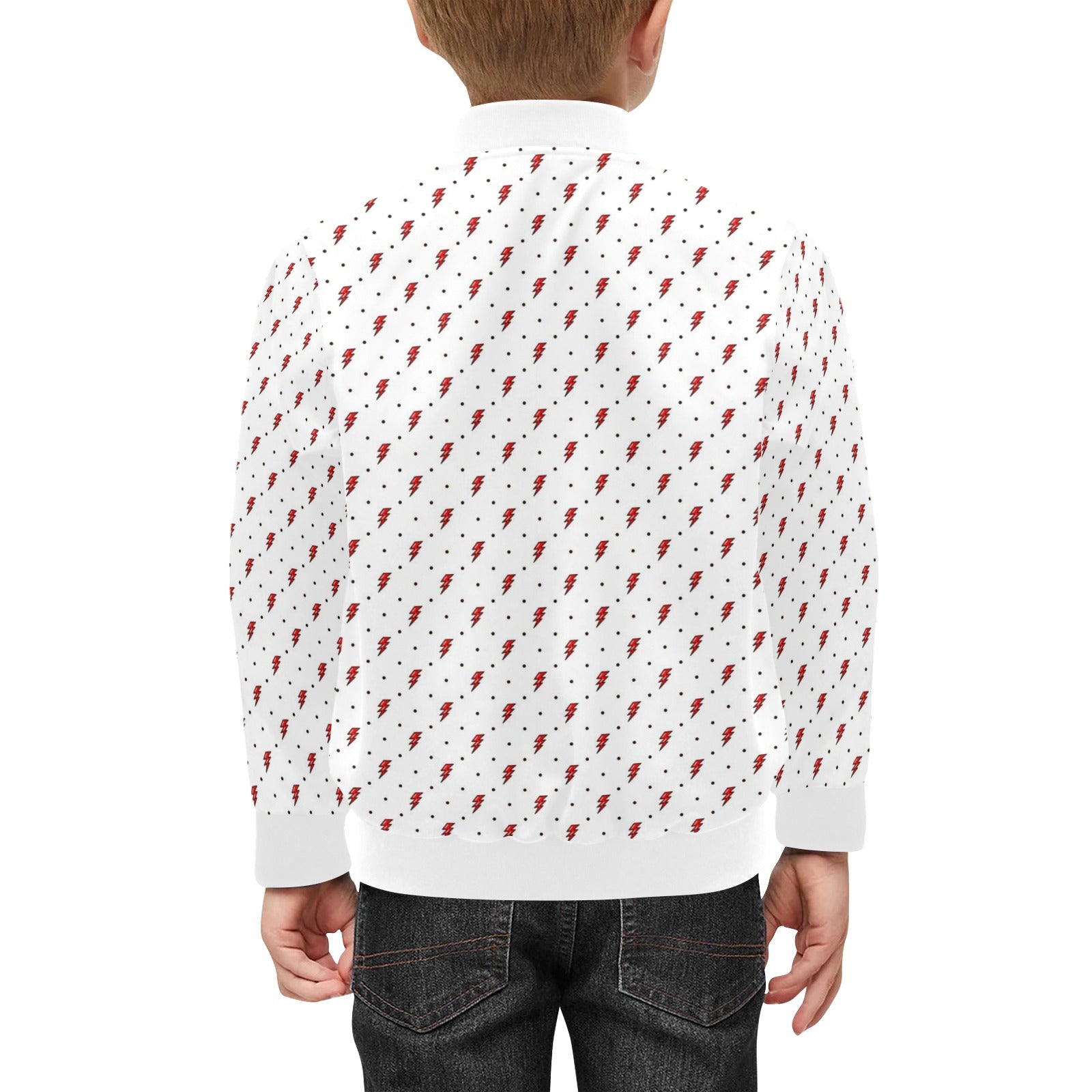 Red Lightning Kids Bomber Jacket Kids Bomber Jacket comic Printed Offshore