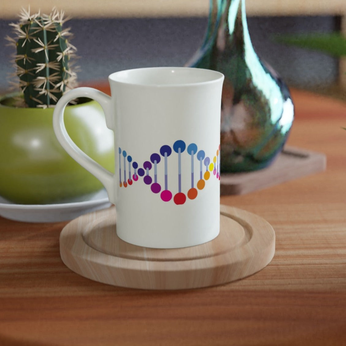DNA - White 10oz Porcelain Slim Mug Porcelain Mug Globally Fulfilled Science