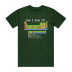 Periodic Table, Can I Lick It Men's AS Colour T-shirt Forest Green Mens T-shirt Printed In Australia Science