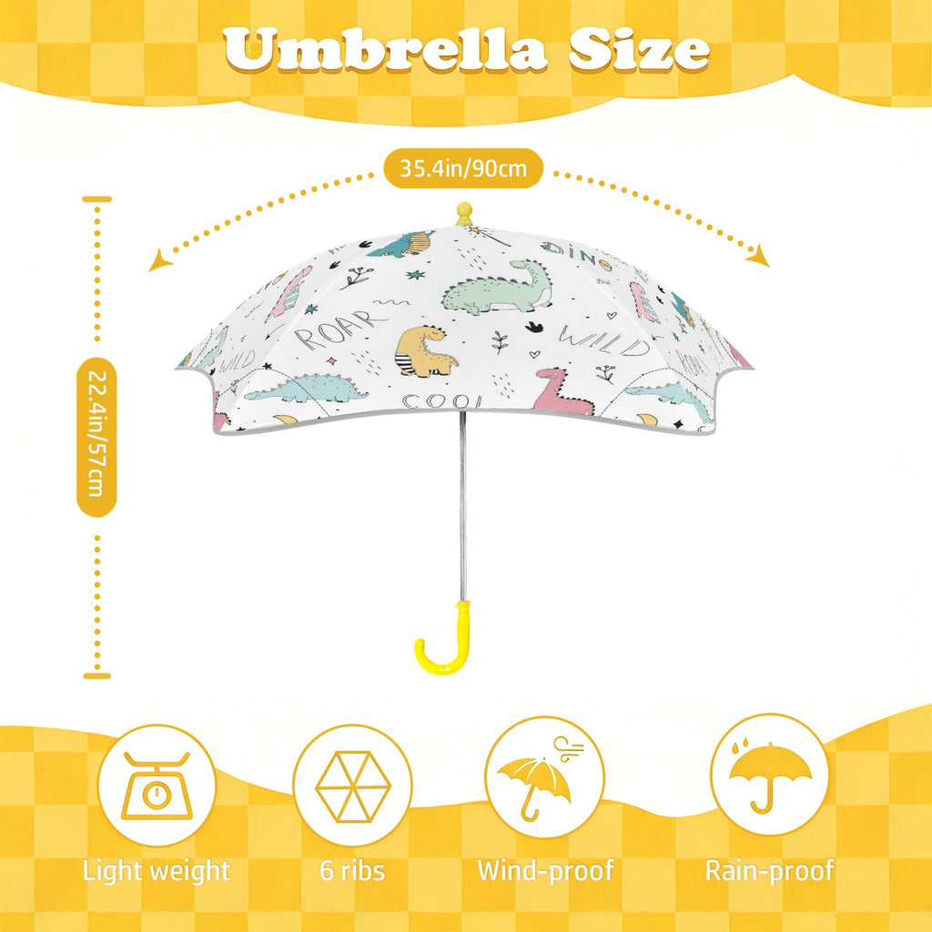 Quirky Dinosaurs Kids Safe Round Corner Umbrella