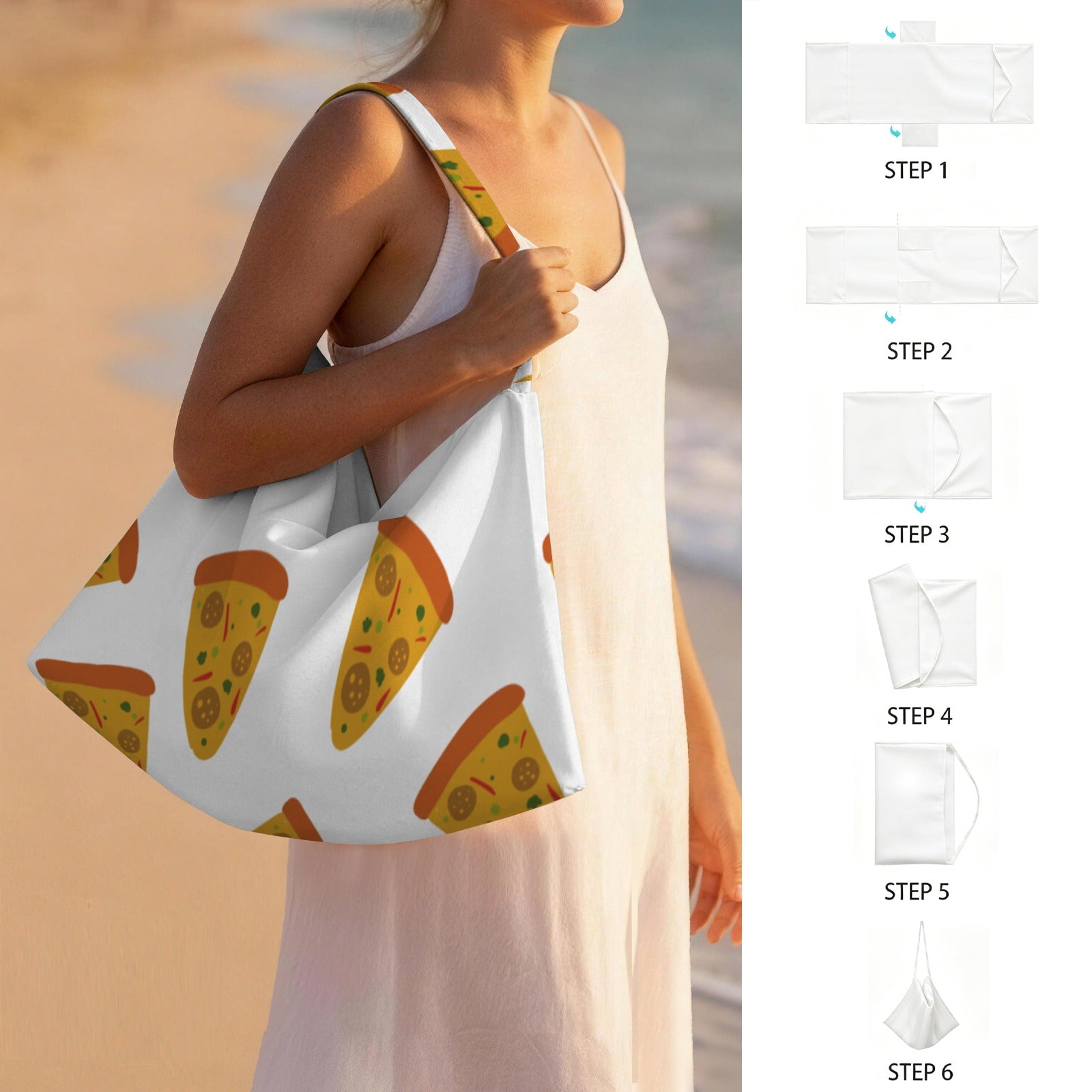 Pizzas Beach Chair Towel Cover with Side Pockets