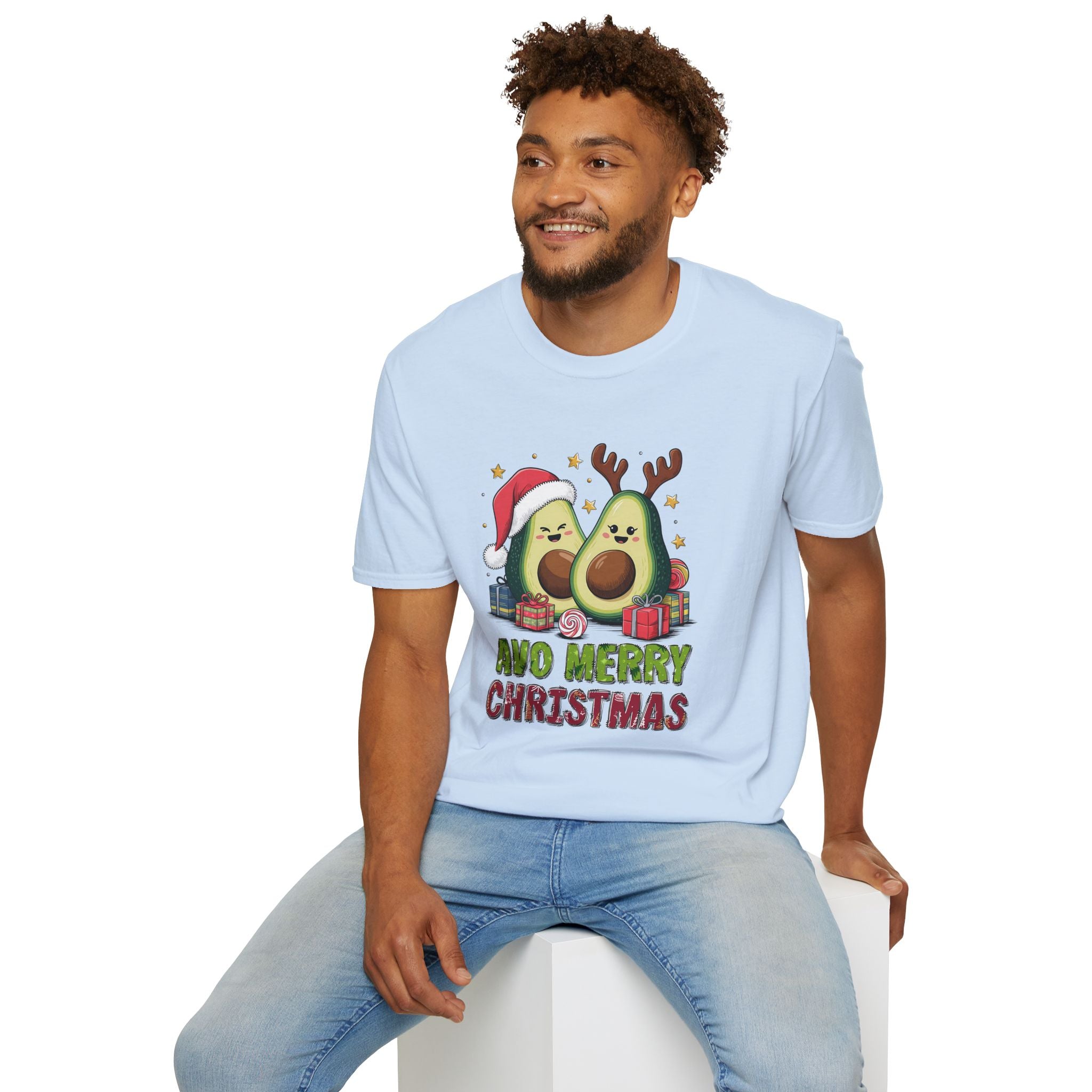 Avo Merry Christmas, Avocado - Unisex Softstyle T-Shirt
