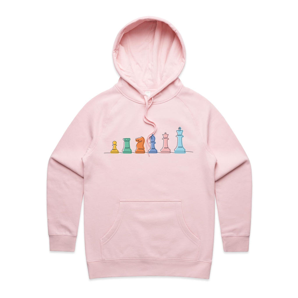 Chess - Womens Hoodie Pink Womens Hoodie Chess Games Printed In Australia