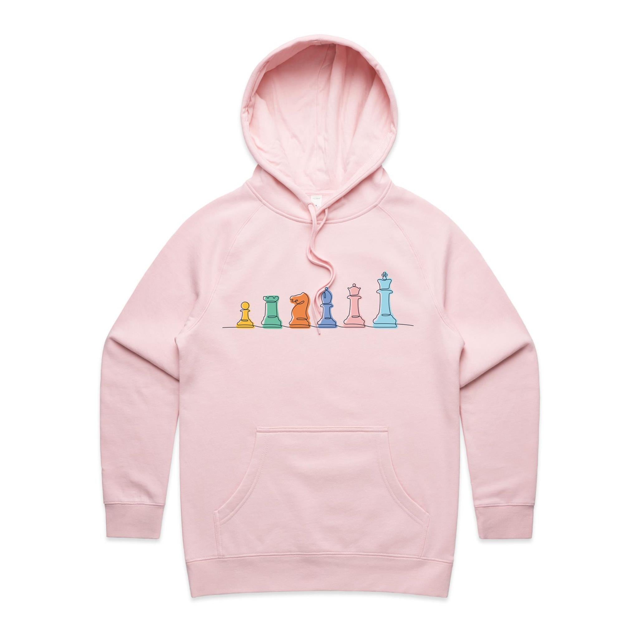 Chess - Womens Hoodie Pink Womens Hoodie Chess Games Printed In Australia