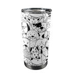 Black And White Dogs - 20oz Mobile Tumbler with Lid (Black Lock) One Size 20oz Travel Mug animal Printed Offshore