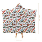 Pretty Moths And Butterflies Kids Hooded Blanket 100cm x 130cm