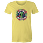 Believe In Yourself, Alien - Womens T-shirt Yellow Womens T-shirt Motivation Positivity Printed In Australia Sci Fi
