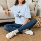 I'm Fine Drowning Thumbs Up Unisex T-shirt Light Blue Unisex Adult T-shirt Globally Fulfilled Positivity