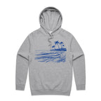 Surf Beach - Mens Hoodie Grey Marle Mens Hoodie Printed In Australia Summer Surf