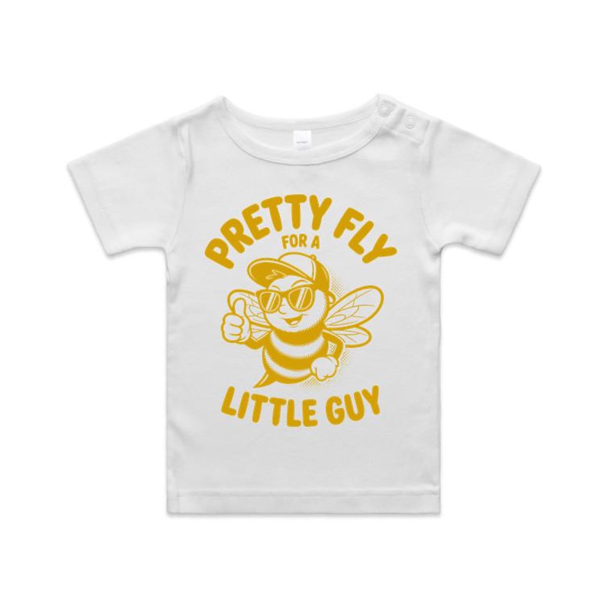 Pretty Fly For A Little Guy, Cool Bee AS Colour Baby T-shirt White Baby T-shirt animal Printed In Australia