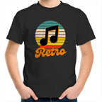 Retro Music - Kids Youth T-Shirt Black Kids Youth T-shirt Music Printed In Australia Retro