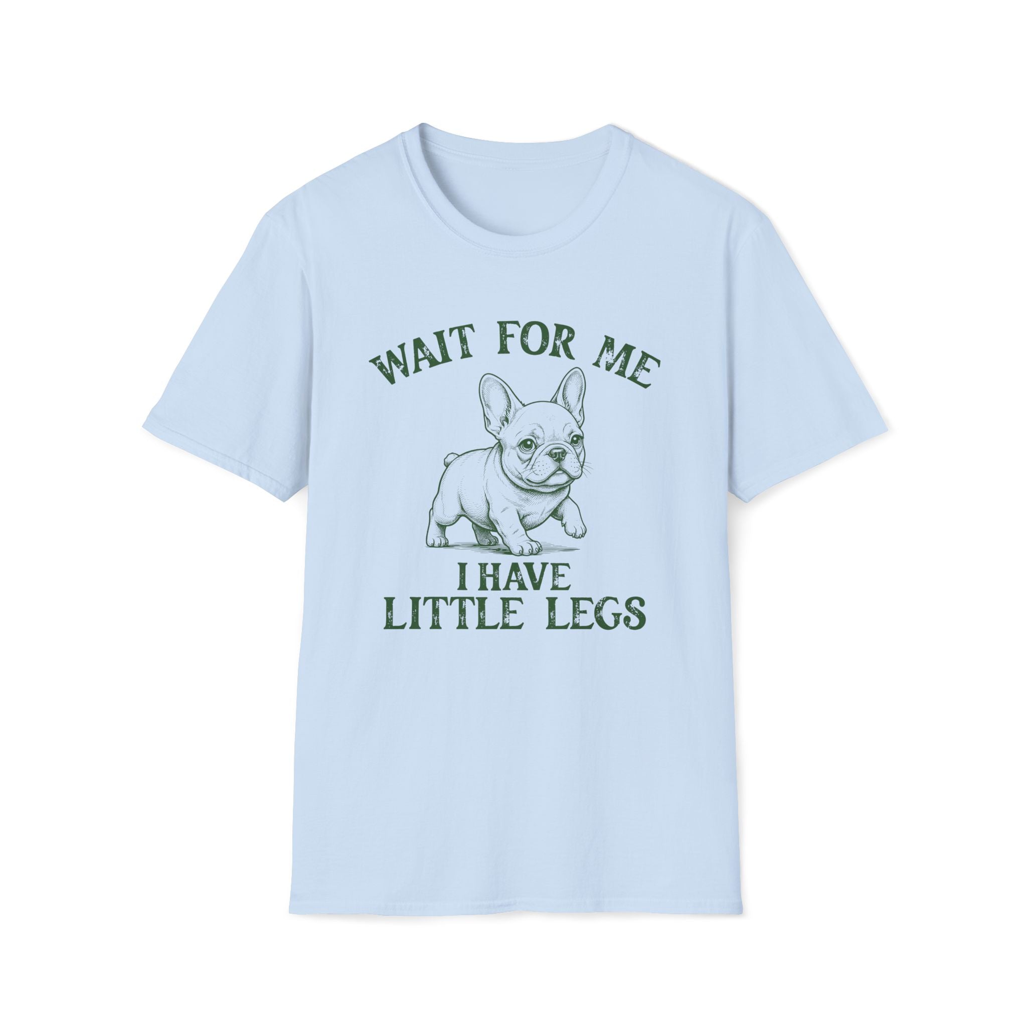 Wait For Me French Bulldog Unisex T-Shirt Light Blue Unisex Adult T-shirt animal Globally Fulfilled