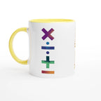 Personalise - Maths Symbols - White 11oz Ceramic Mug Ceramic Yellow Personalised Mug customise Globally Fulfilled Maths personalise Science