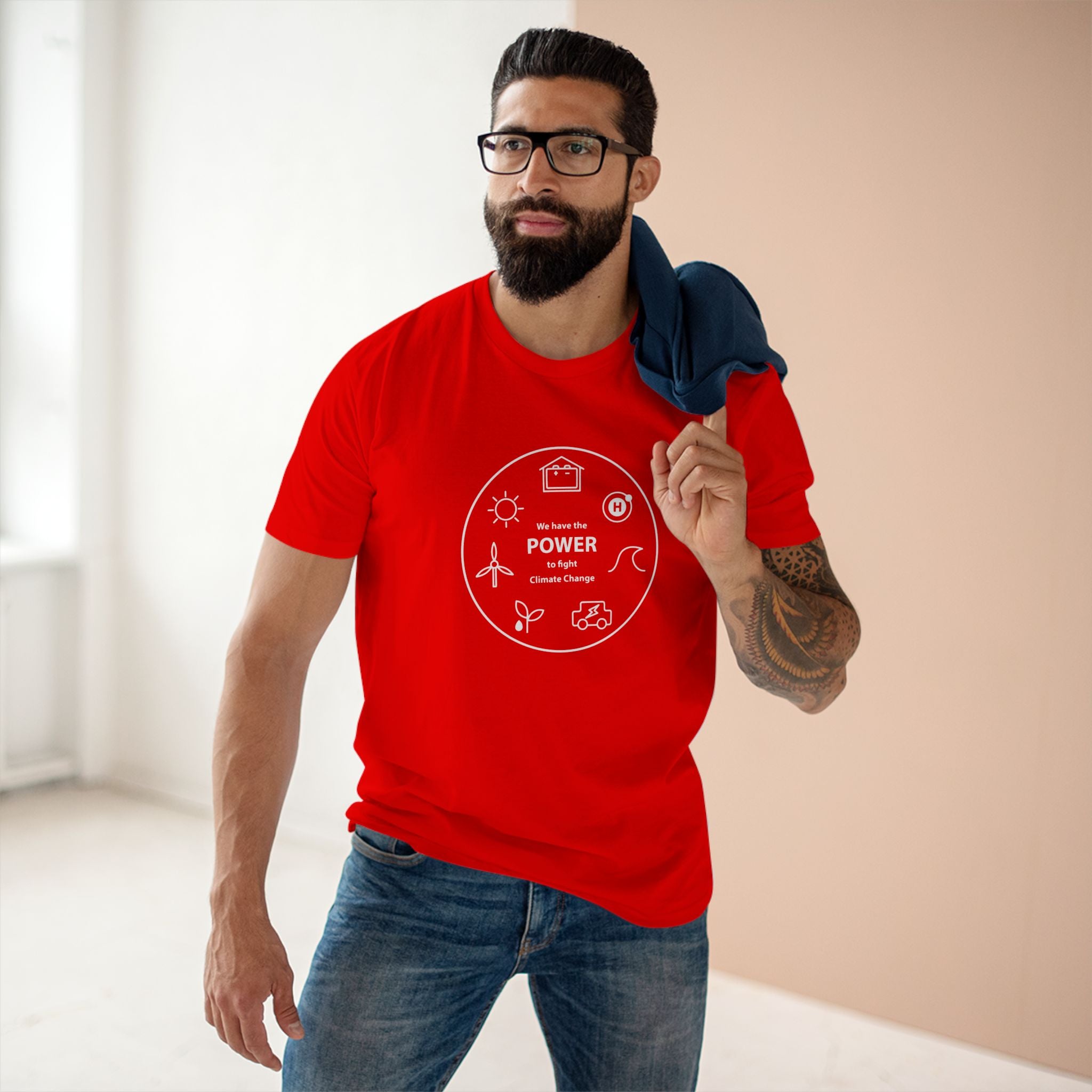 We Have The Power - Men's Staple Tee Red Mens Premium T-Shirt Environment Printed in AU and US