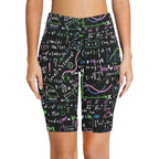 Equations In Green And Pink Women's Bike Shorts With Side Pockets Women's Bike Shorts Maths Printed Offshore