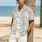 Travel And Explore Men's Crinkle Hawaiian Shirt