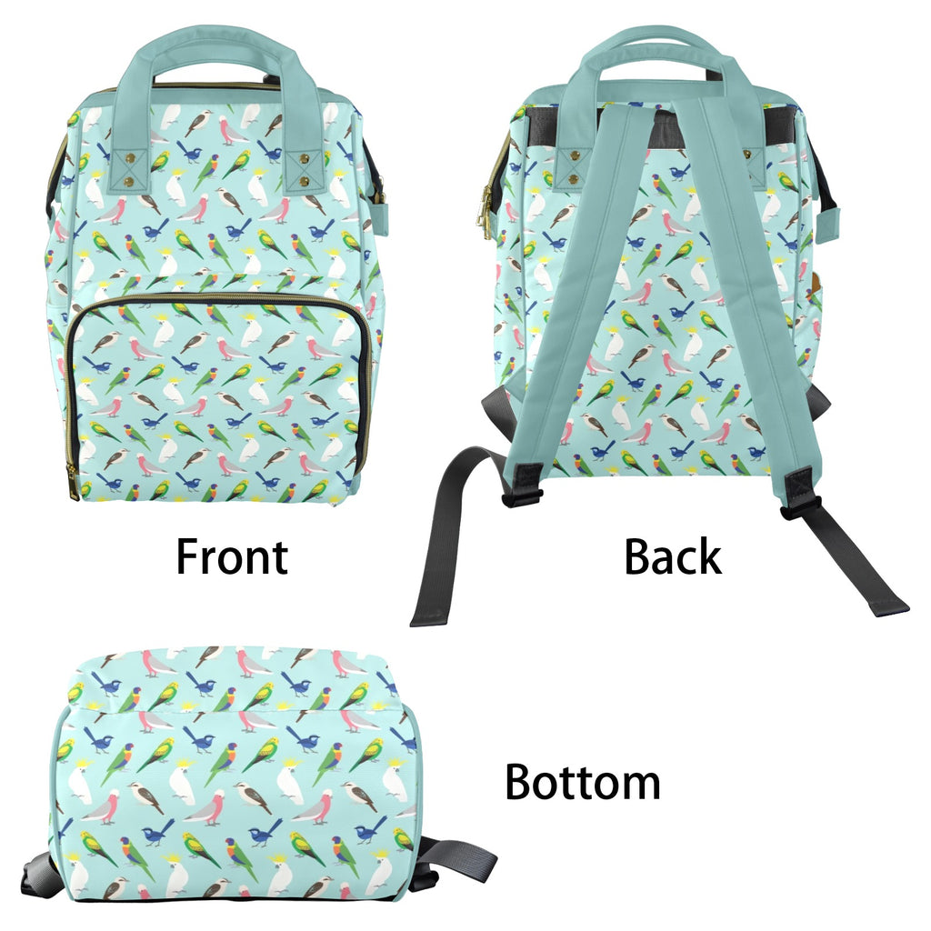 Australian Birds Multi-Function Backpack, Nappy / Diaper Bag Multi-function Backpack, Nappy / Diaper Bag animal Australia Birds Printed Offshore