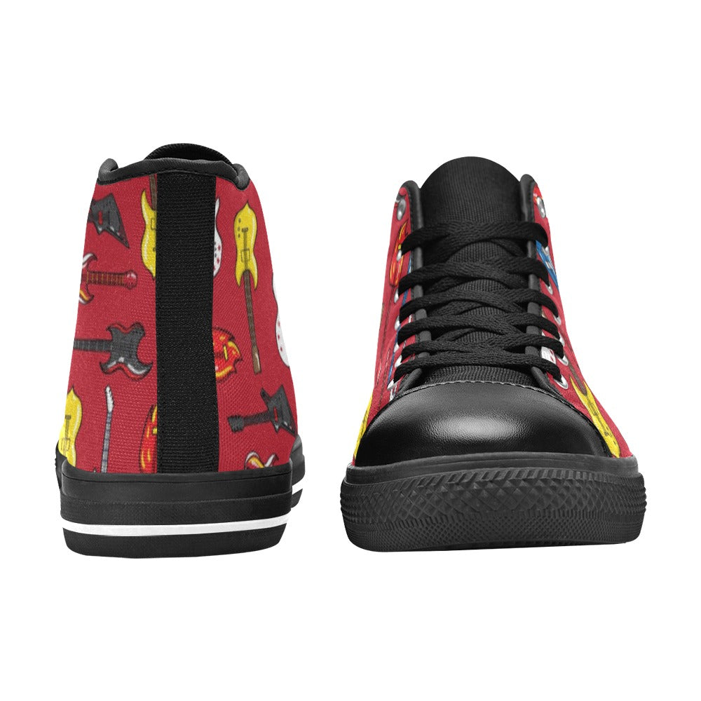 All The Guitars - Women's High Top Canvas Shoes