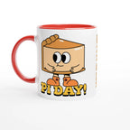 Personalised - Pi Day - White 11oz Ceramic Mug with Colour Inside Ceramic Red Personalised 11oz Mug customise Globally Fulfilled Maths personalise Science