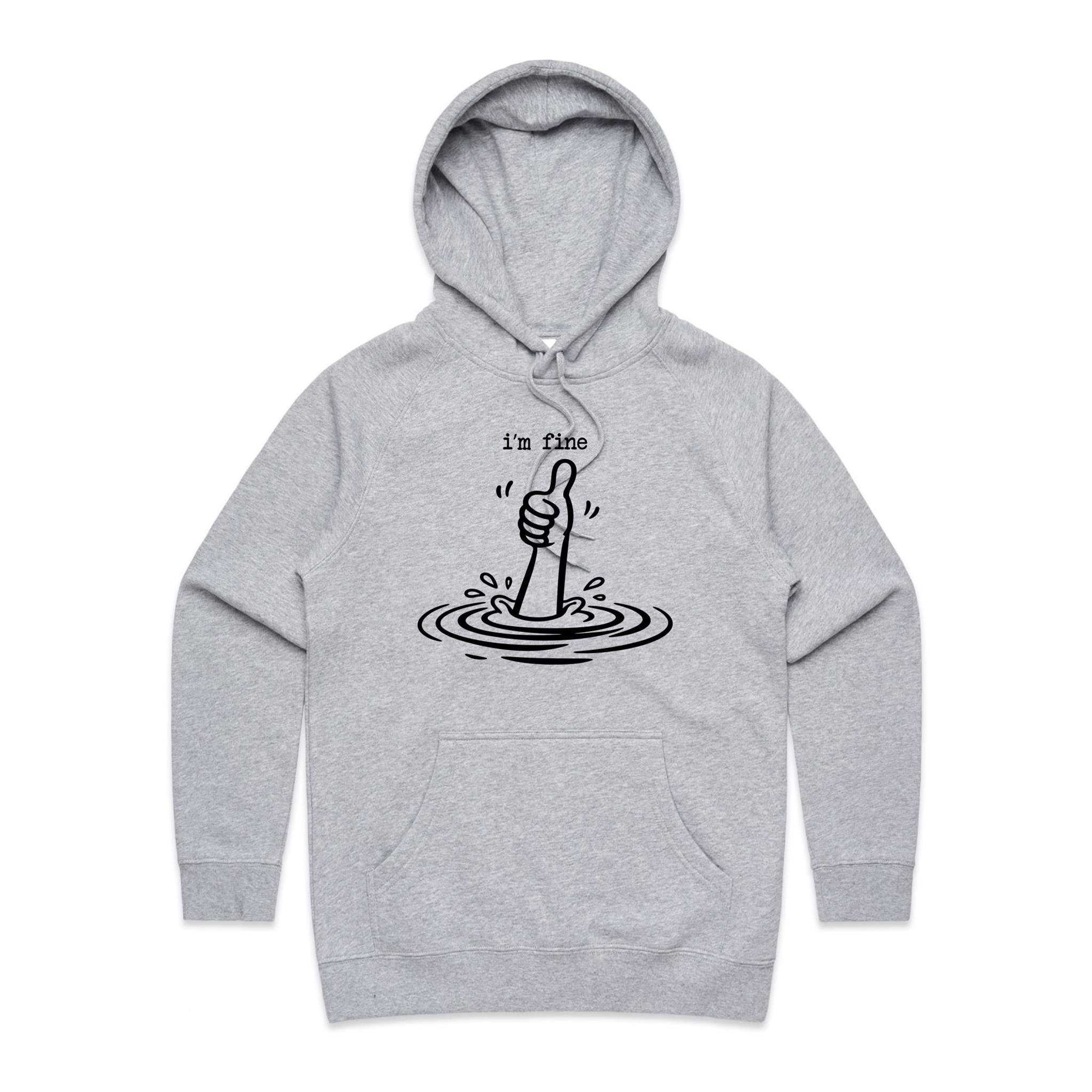 I'm Fine Drowning Thumbs Up Women's AS Colour Hoodie