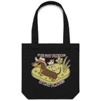 Dachshund, I've Got Friends In Low Places Canvas Tote Bag Black One Size Tote Bag animal Printed In Australia