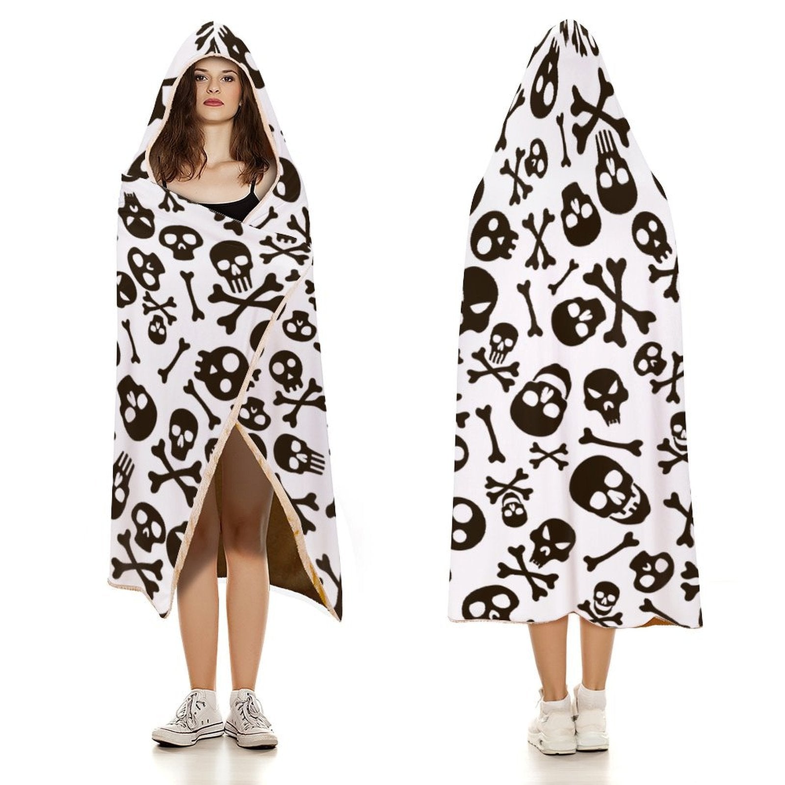 Skull And Crossbones Kids Hooded Blanket 100cm x 130cm Kids Hooded Blanket Printed Offshore