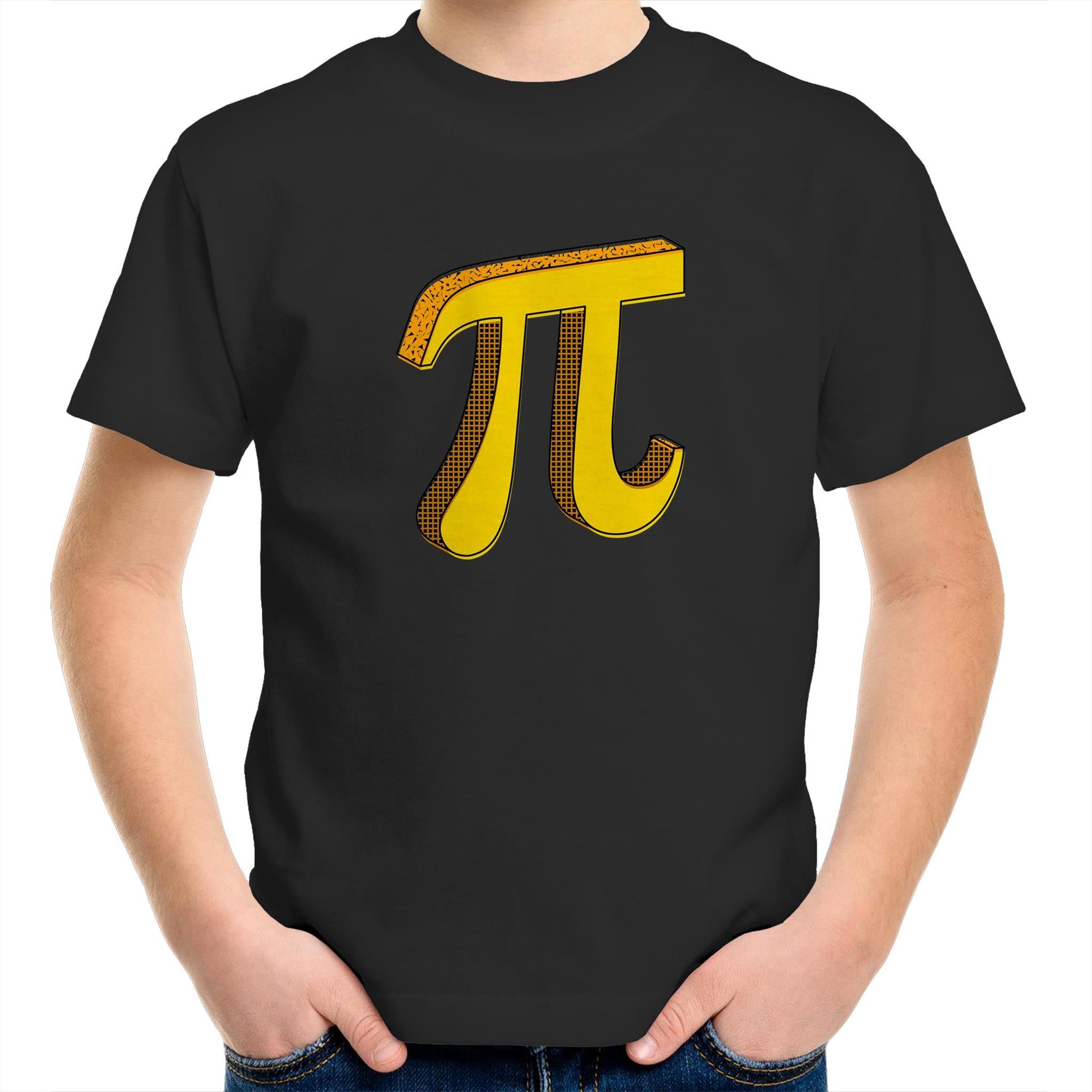 Pi - Kids Youth T-Shirt Black Kids Youth T-shirt Printed In Australia Science