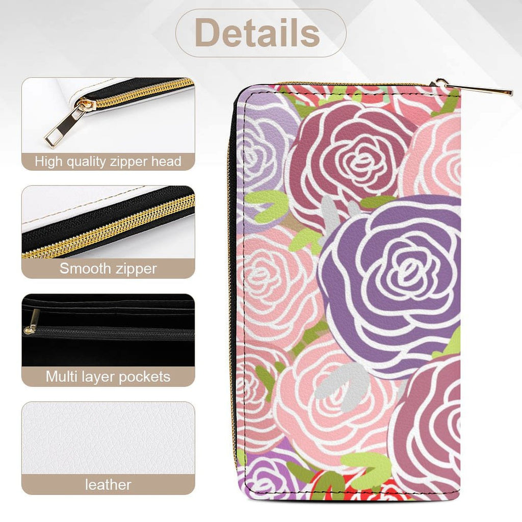 Abstract Roses -  PU Leather Wallet