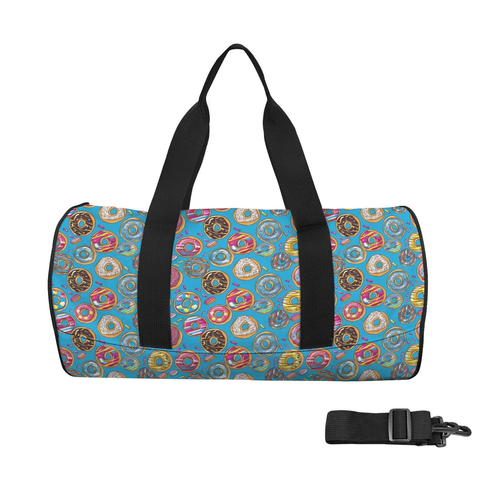 Doughnuts On Blue Duffle Bag one size Duffle Bag Printed Offshore