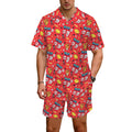 Comic Book Red Men's Hawaiian Shirt & Shorts Set Men's Hawaiian Shirt & Shorts Set comic Printed Offshore