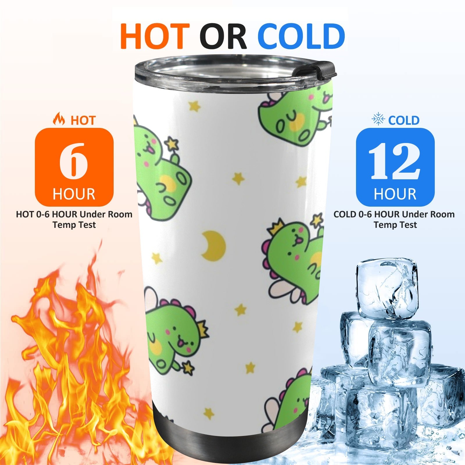 Dinosaur Fairy - 20oz Mobile Tumbler with Lid (Black Lock)