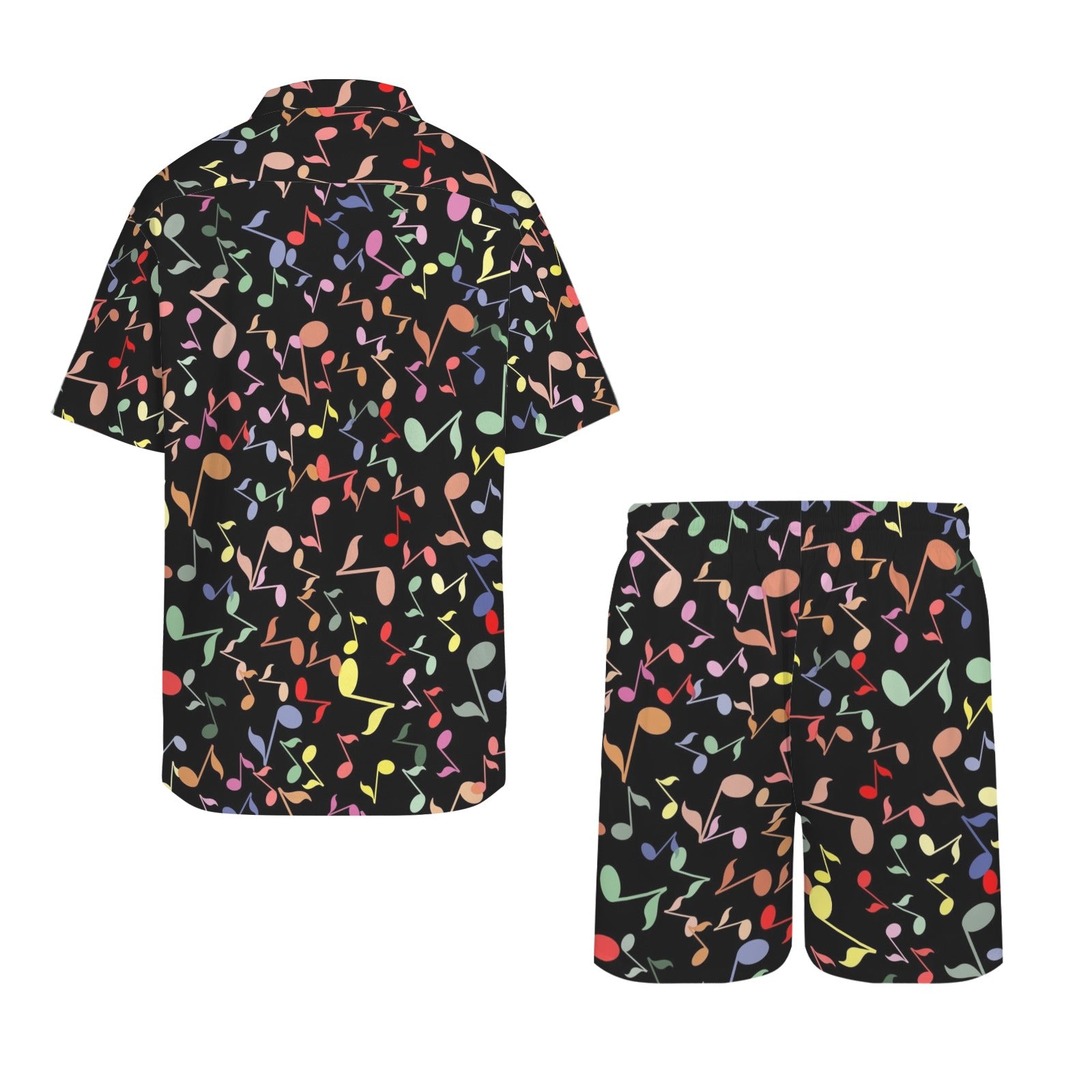 Quavers, Music Notes - Men's Hawaiian Shirt & Shorts Set