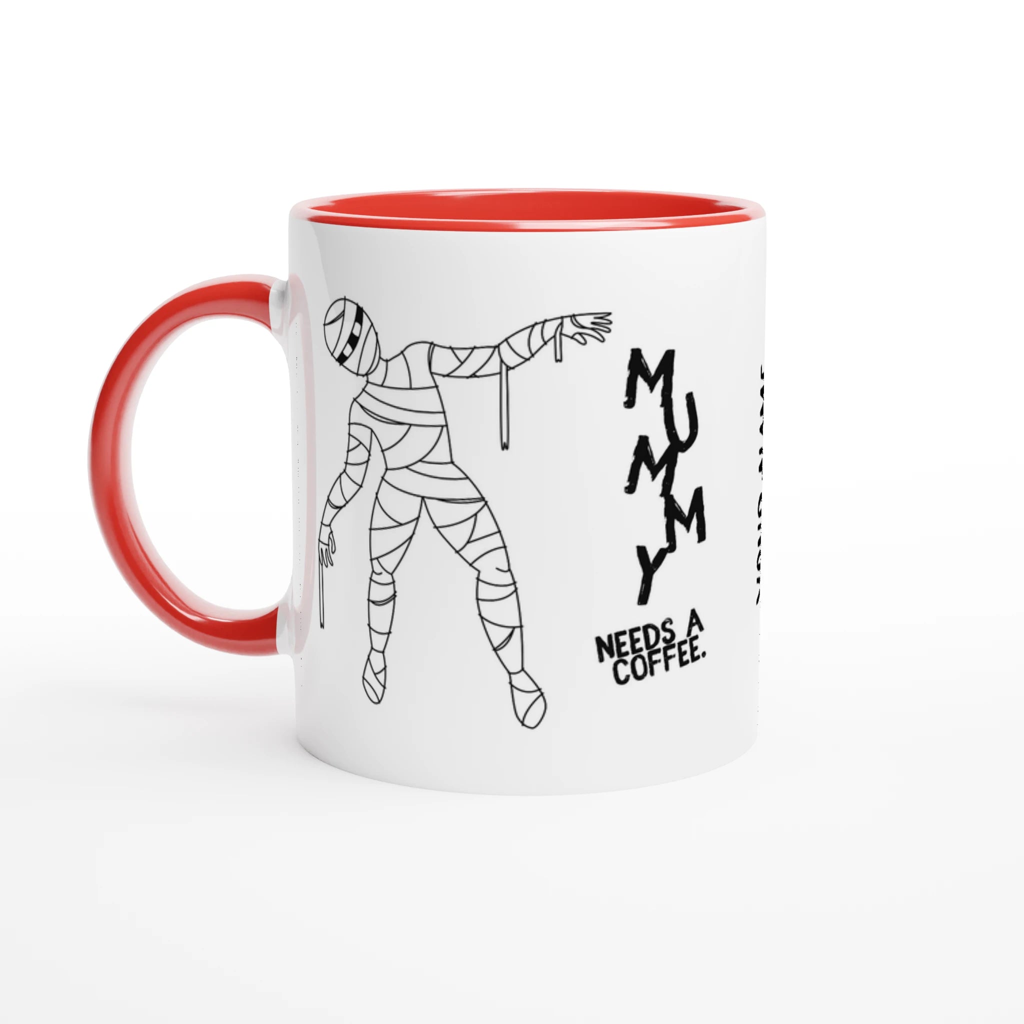 Personalised - Mummy Needs A Coffee - 11oz Ceramic Mug Ceramic Red Personalised 11oz Mug Globally Fulfilled Mum