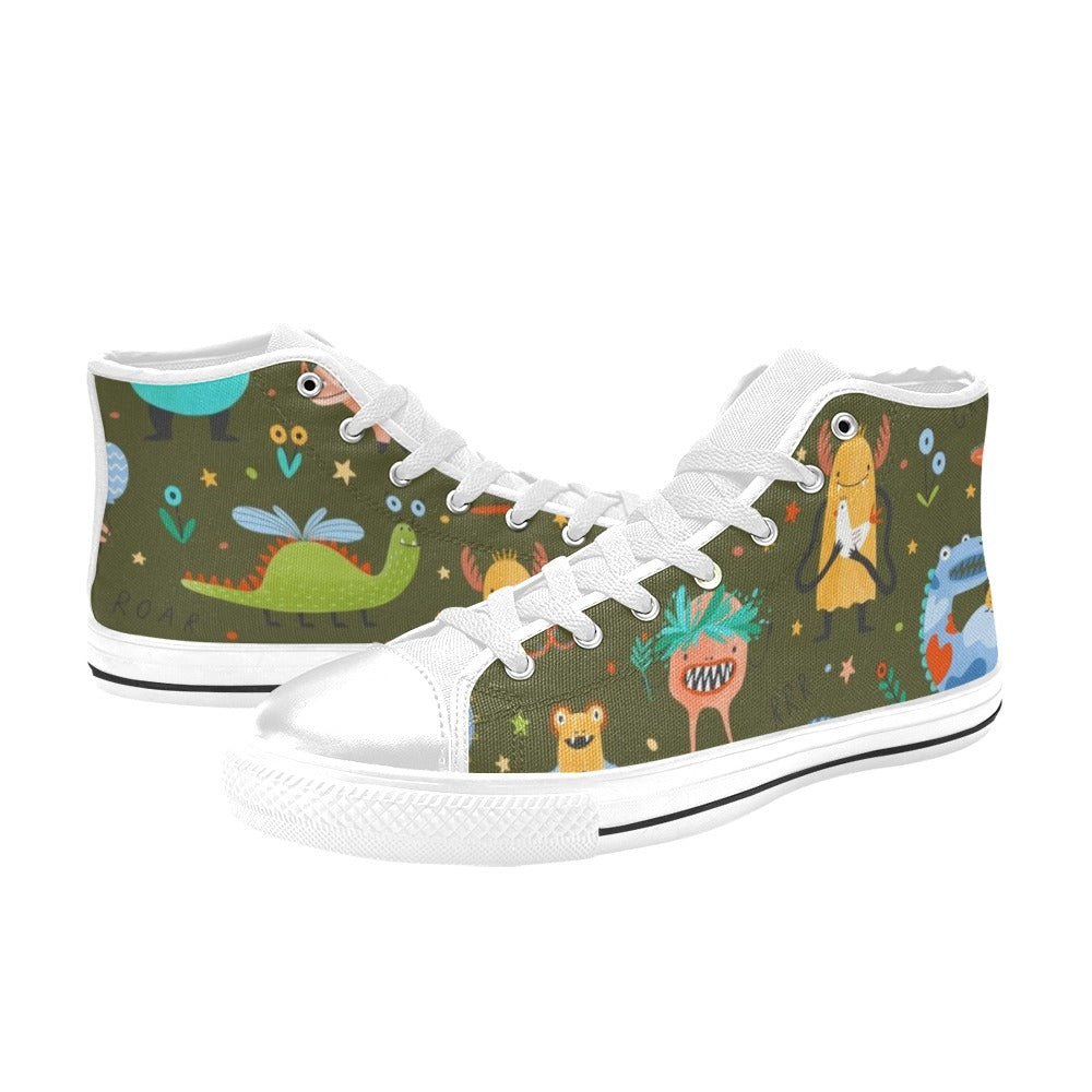 Monsters - Kids High Top Canvas Shoes
