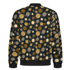 Planets Men's Casual Zip‑Up Bomber Jacket