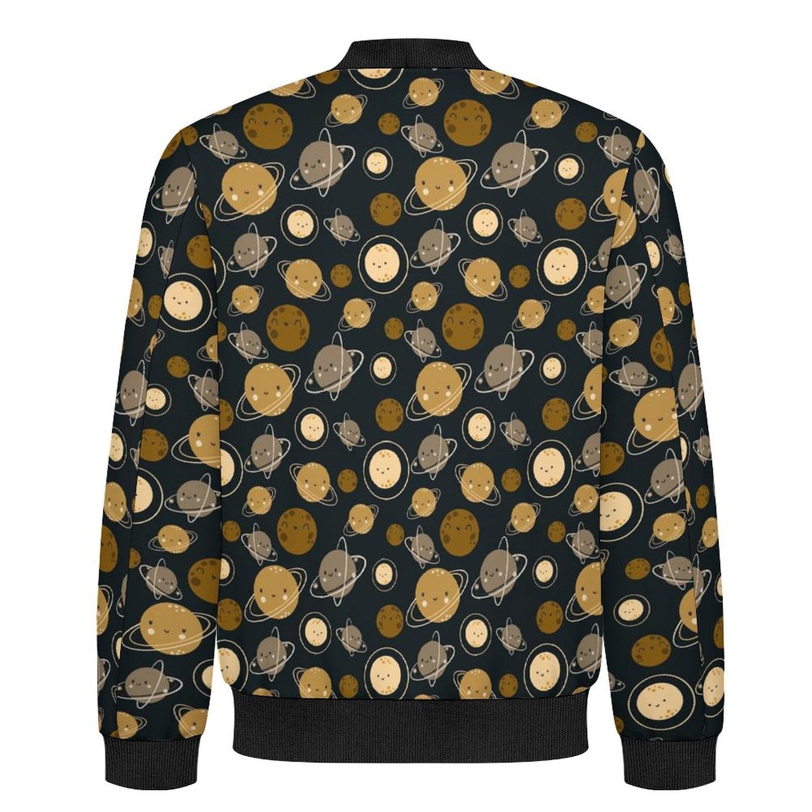 Planets Men's Casual Zip‑Up Bomber Jacket