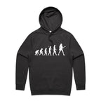 Guitarist Evolution - Mens Hoodie Coal Mens Hoodie Music Printed In Australia