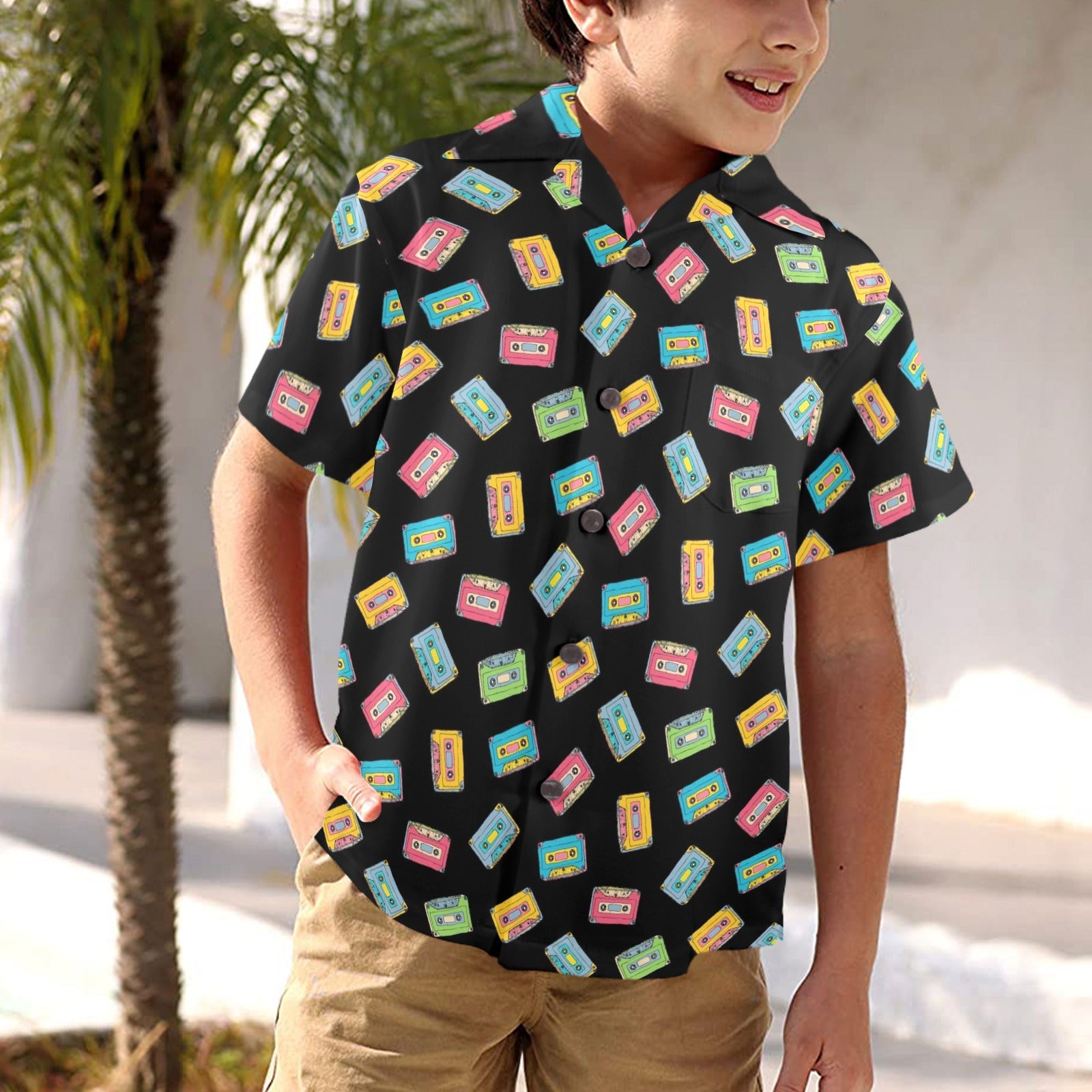 Colourful Cassettes Junior Kids Hawaiian Shirt